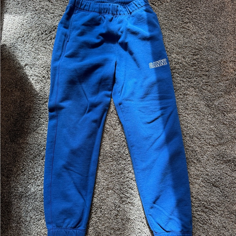 Ganni Royal Blue Fleece Joggers